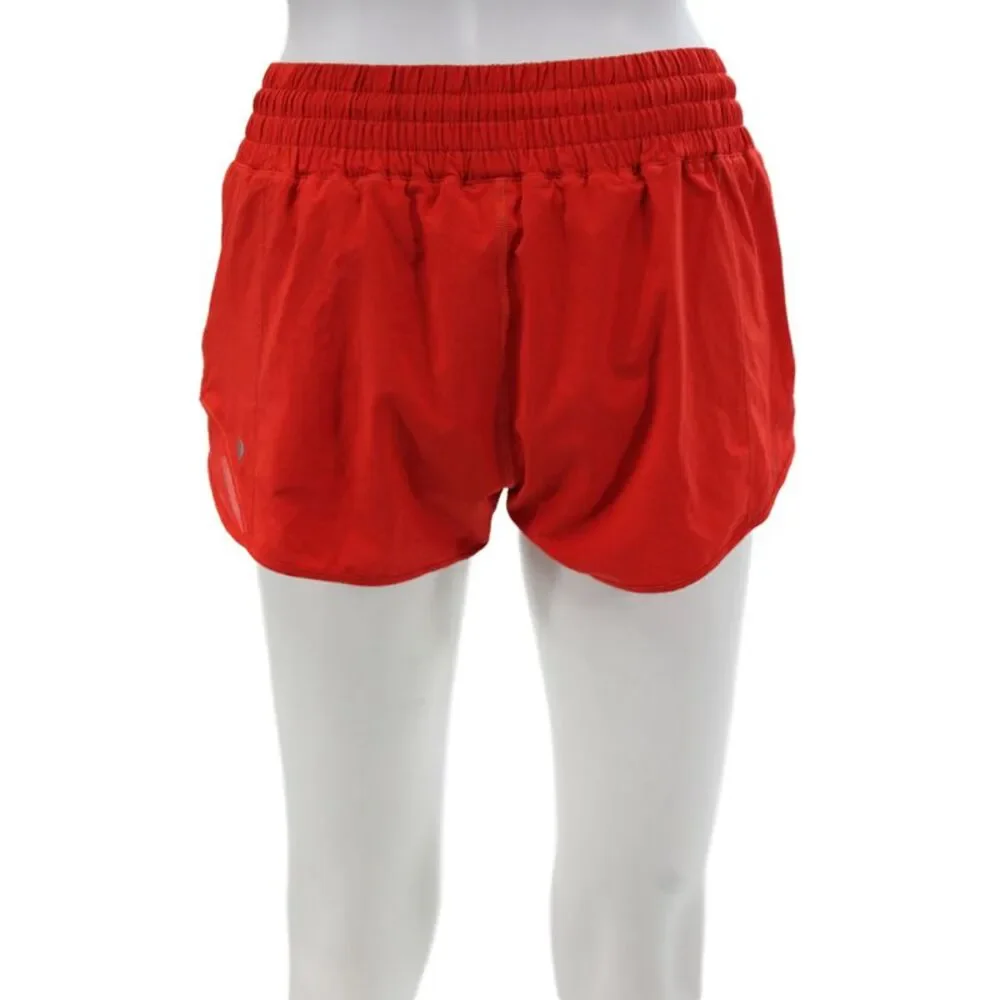 Lululemon Womens Athletic Shorts Red Drawstring Size 6